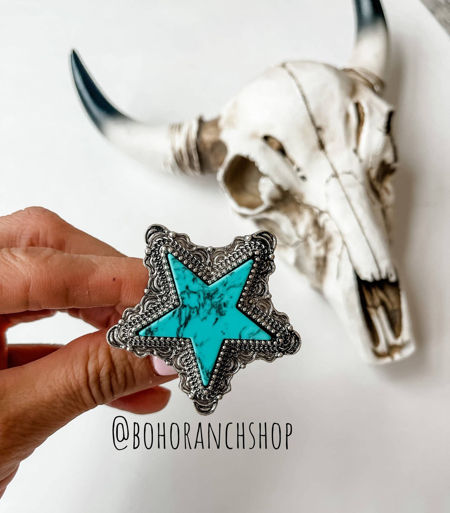 Western Star Turquoise Stone Ring