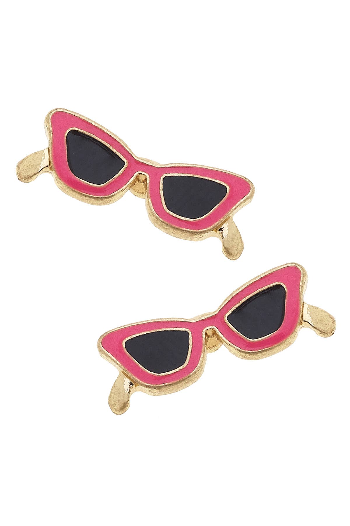 Cat Eye Enamel Sunnies Stud Earrings