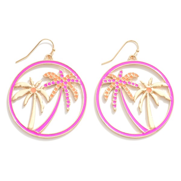 Enamel Palm Tree Earrings
