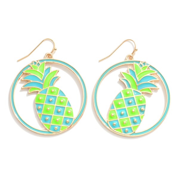 Enamel Pineapple Earrings