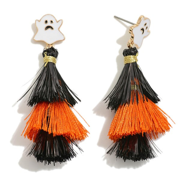 Halloween Drop Earrings With Tassel Detail