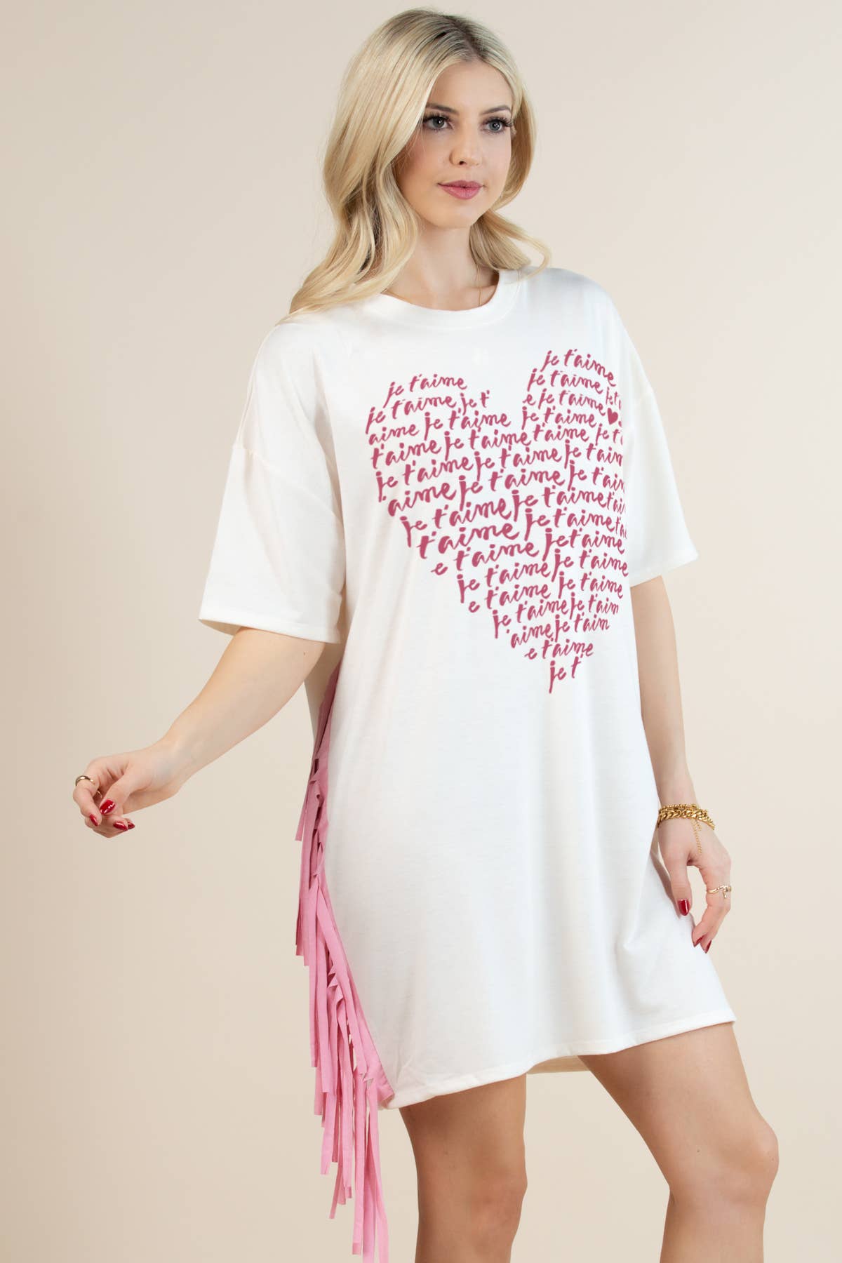 Love Print T Shirt Dress