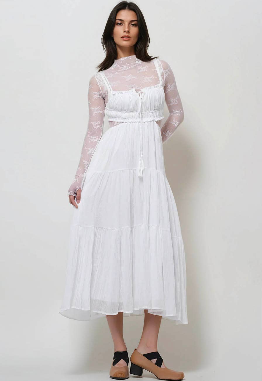 Layering Floral Lace Mesh Top