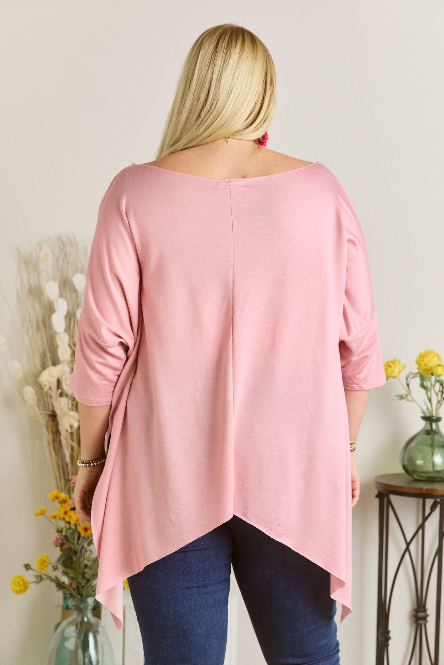 Plus Size Sharkbite Flowy Top