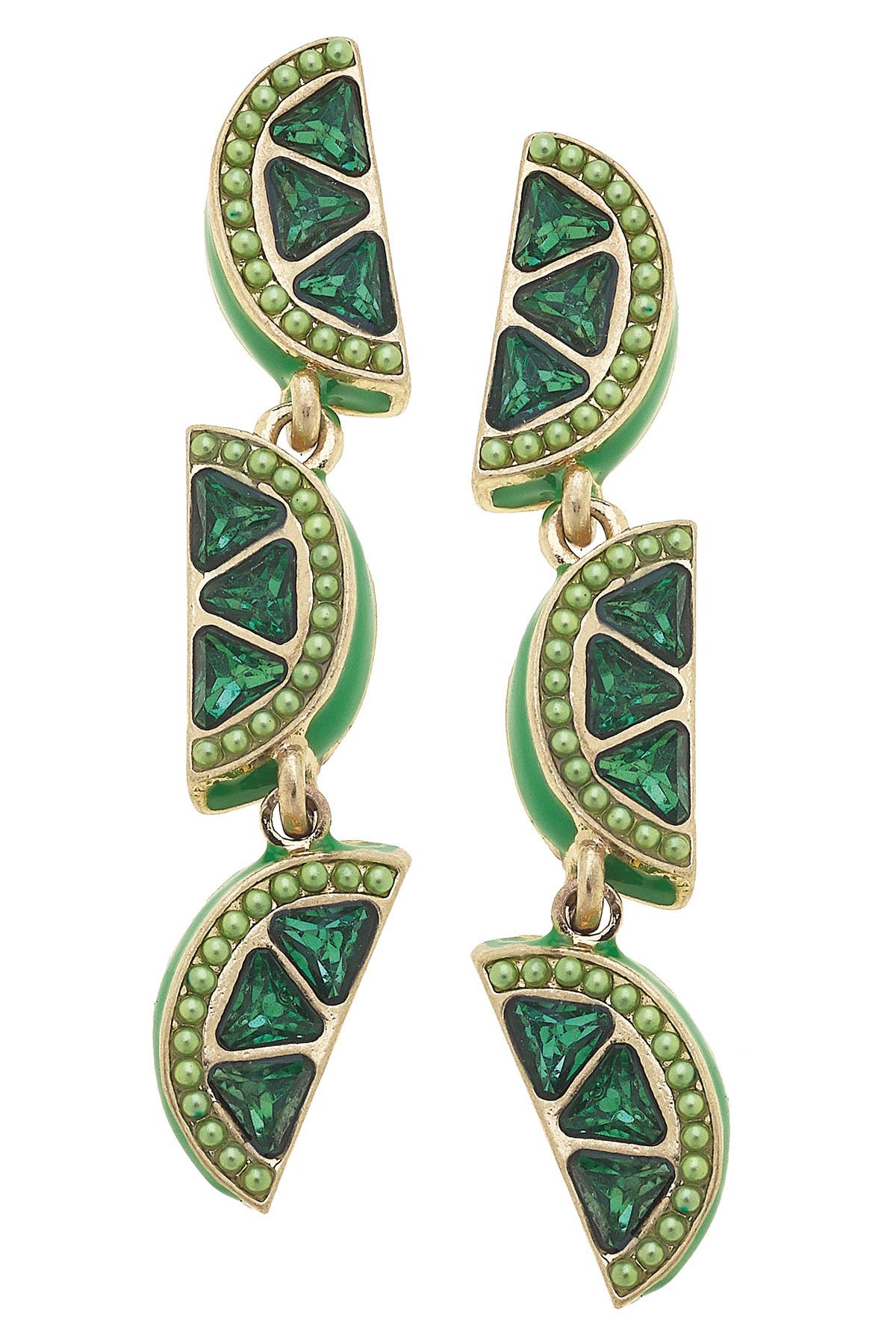 Belize Pave Lime Slice Earrings
