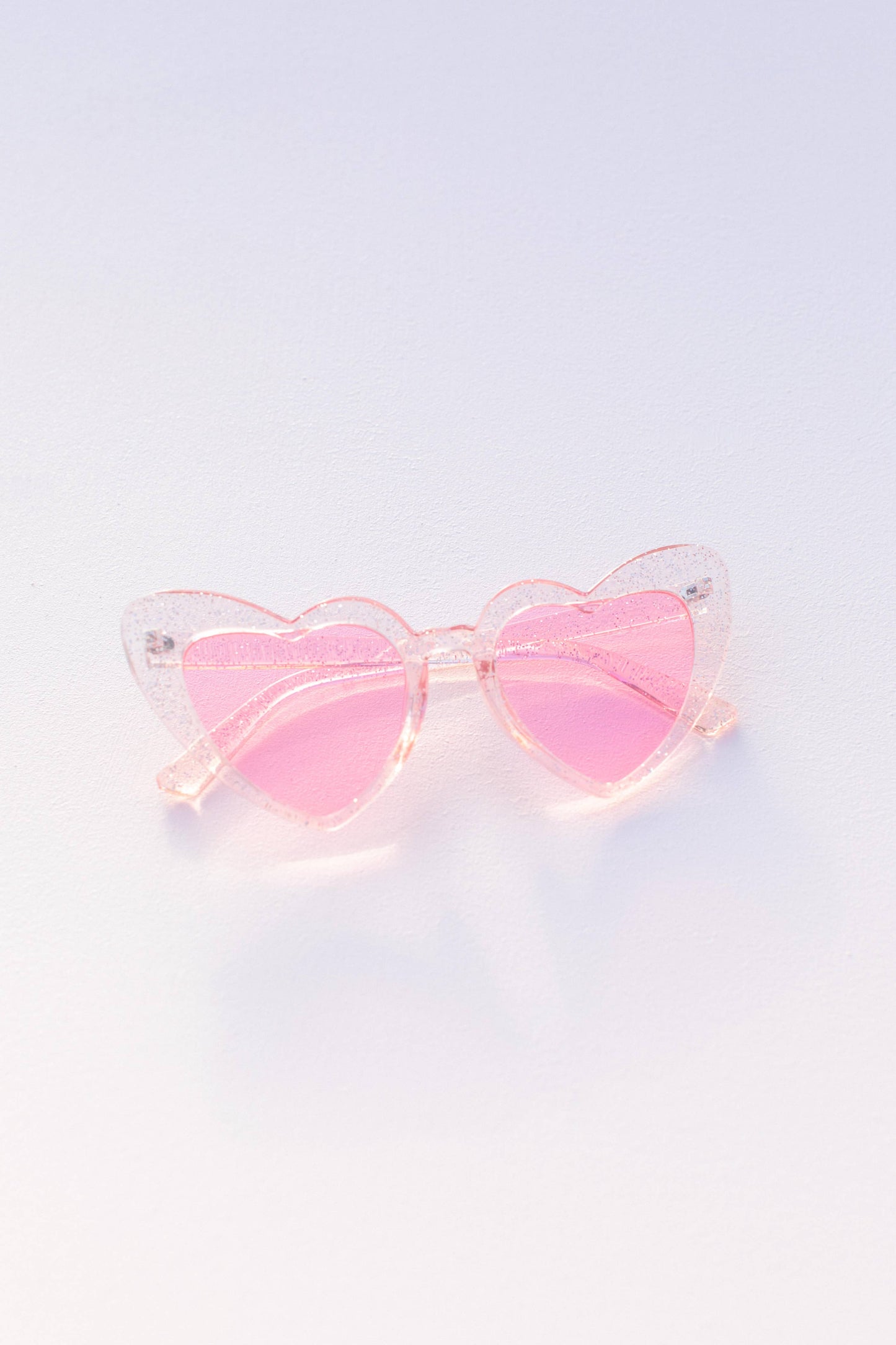 Pink Party Glitter Heart Sunglasses