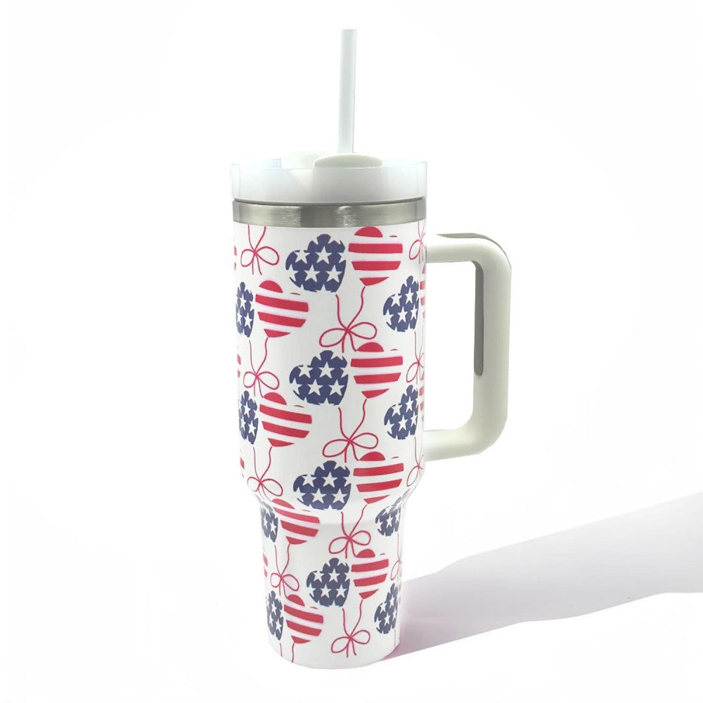 Americana Heart Balloons 40 oz Tumbler