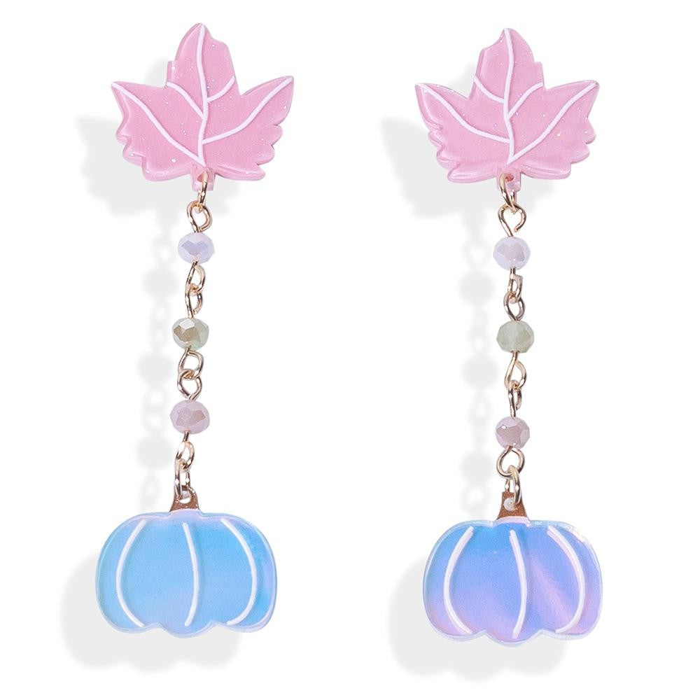 Linked Maple Leaf & Pumpkin Earrings