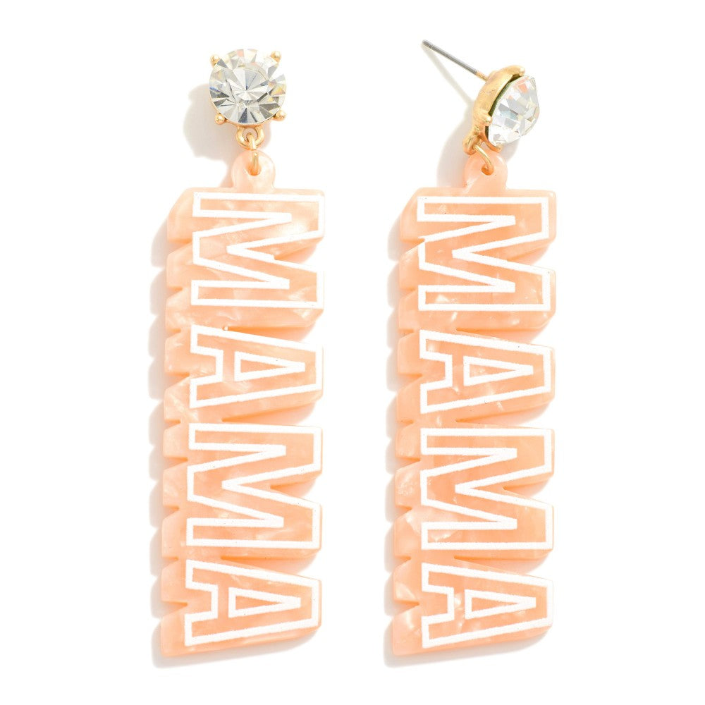 Resin Mama Earrings Peach