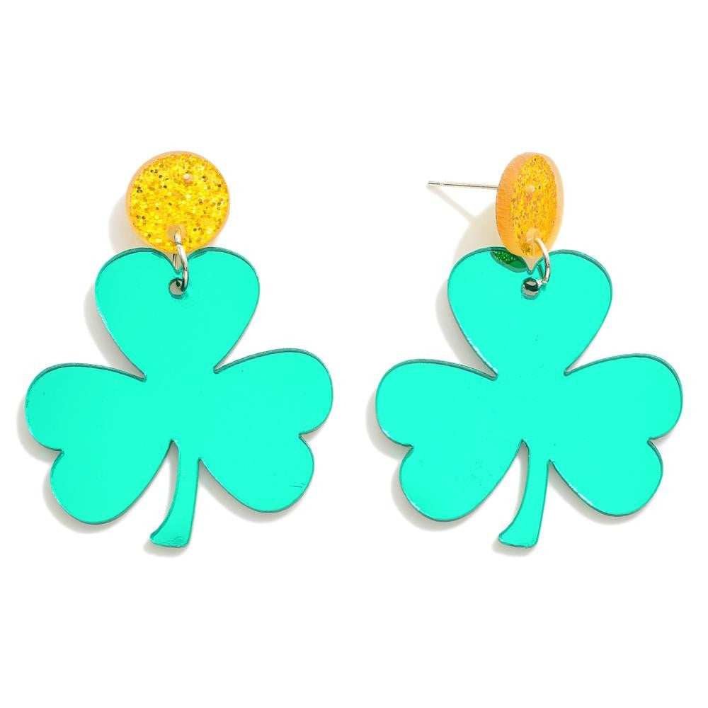 Reflective Clover Earrings