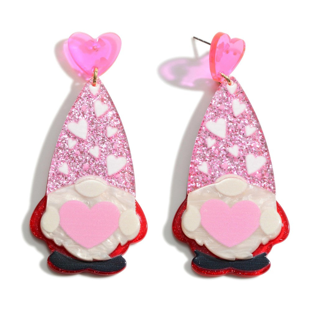 Resin Valentine Gnome Earrings