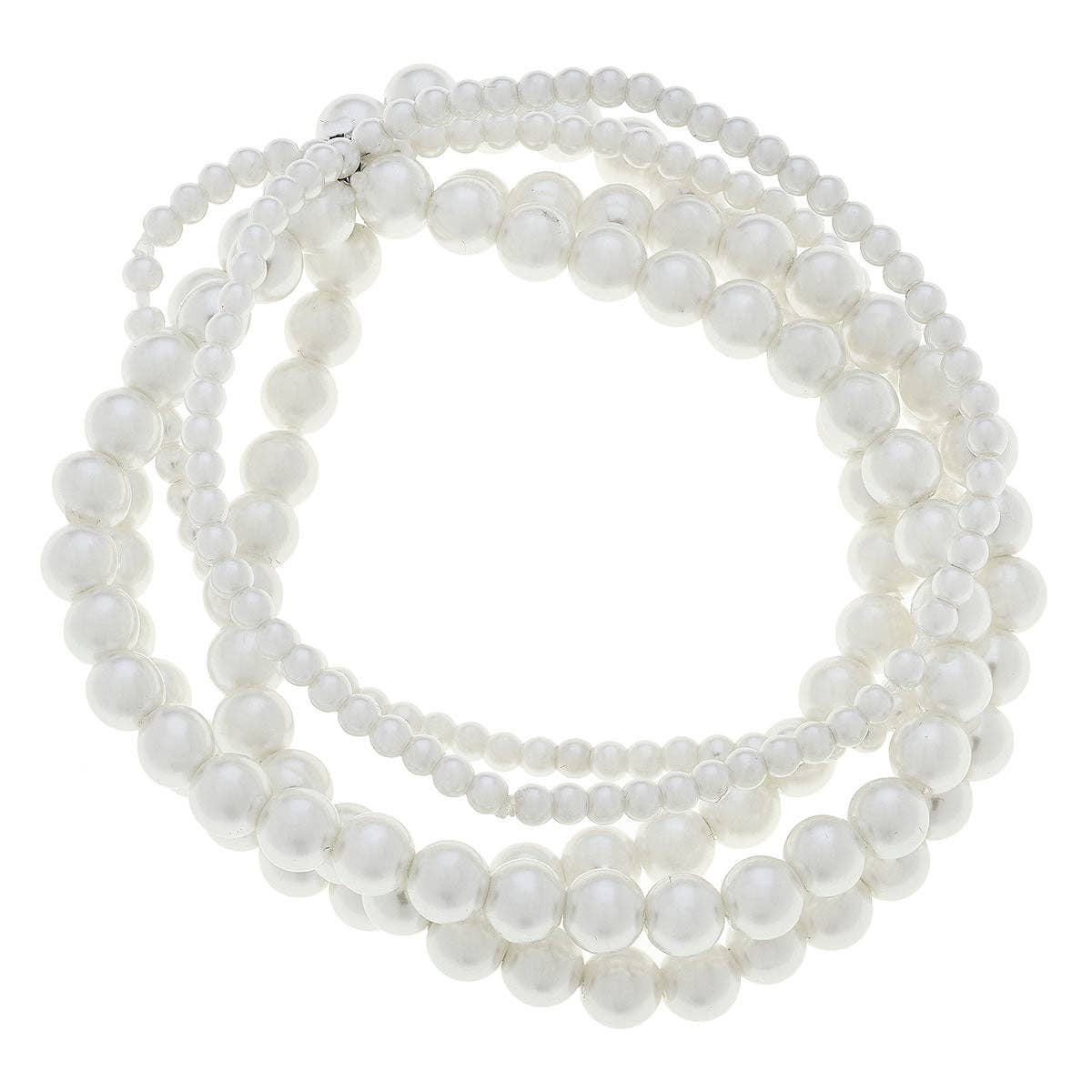 Theresa Multi Strand Pearl Stretch Bracelets