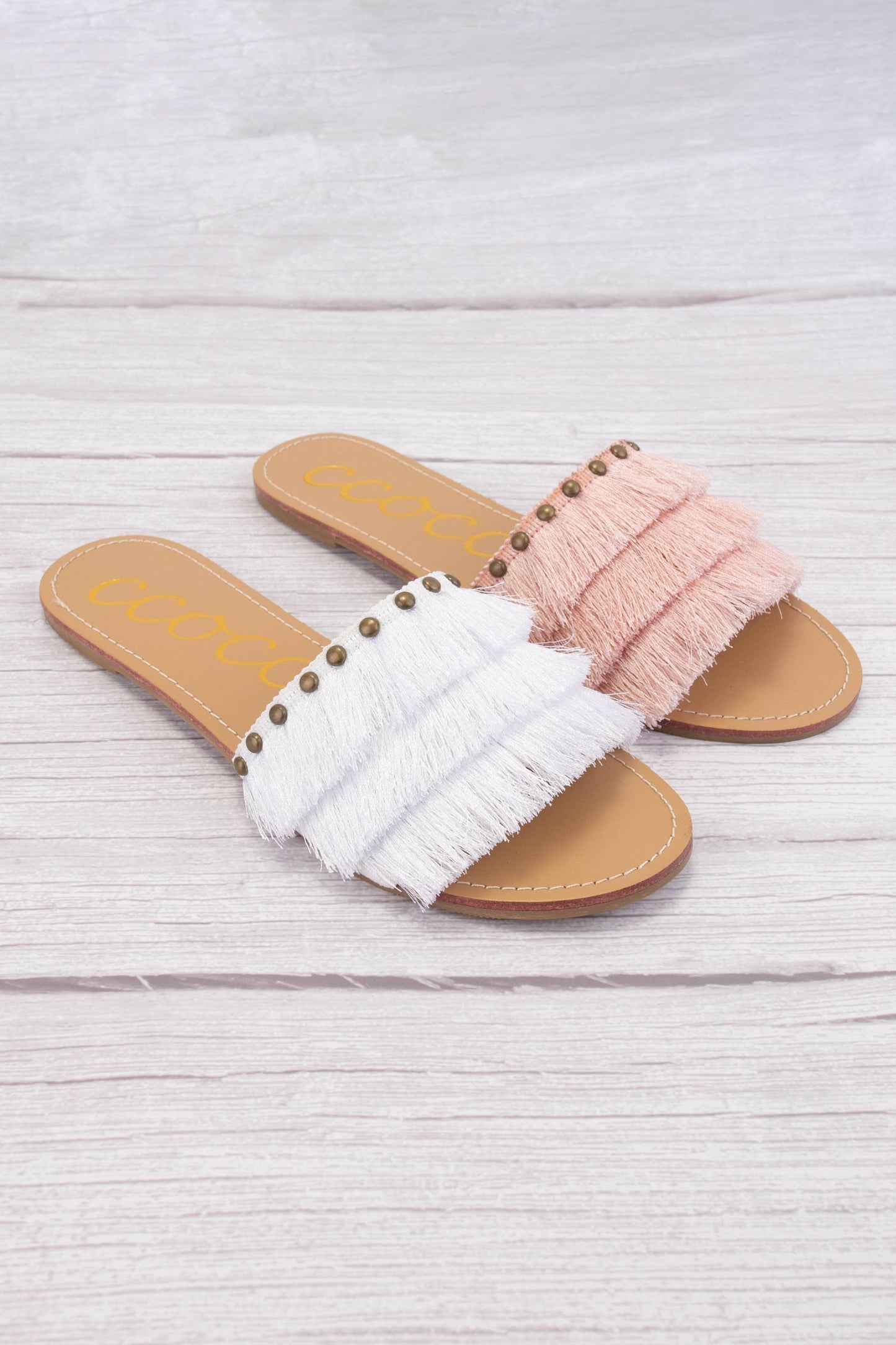 Margarita Tassel Slides - Pink