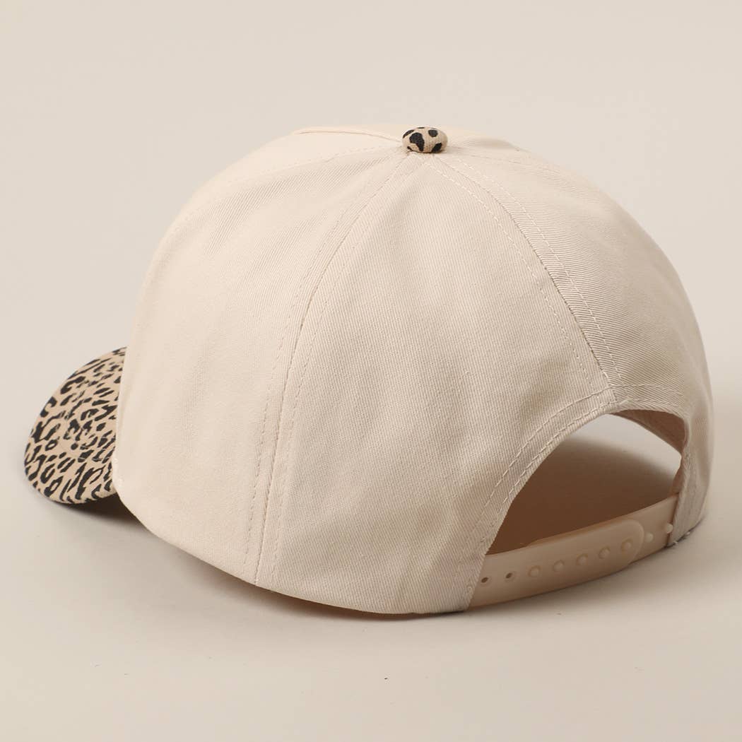 TEXAS Embroidery Leopard Trucker Hat