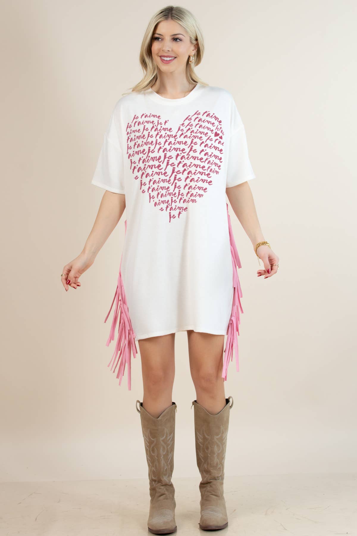 Love Print T Shirt Dress