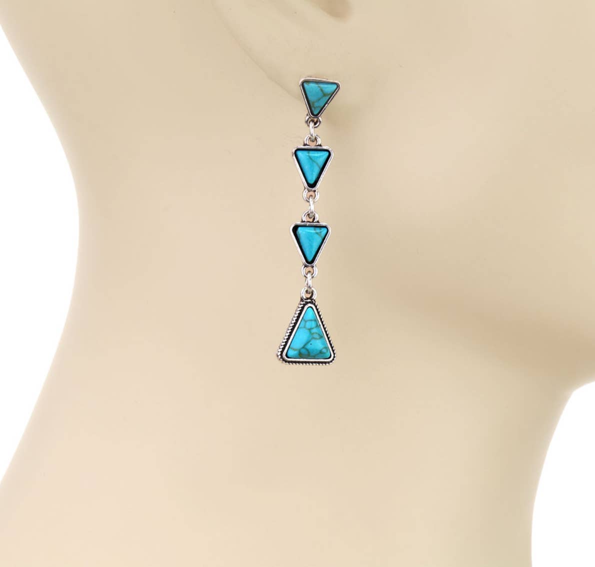 Western Triangle Stone Drop stud Earrings