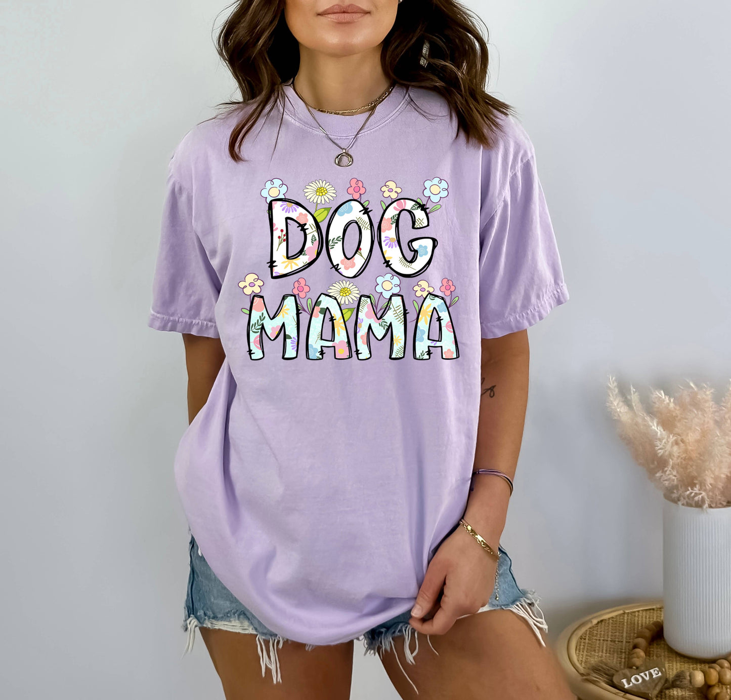 Dog Mama Spring Flowers T-Shirt