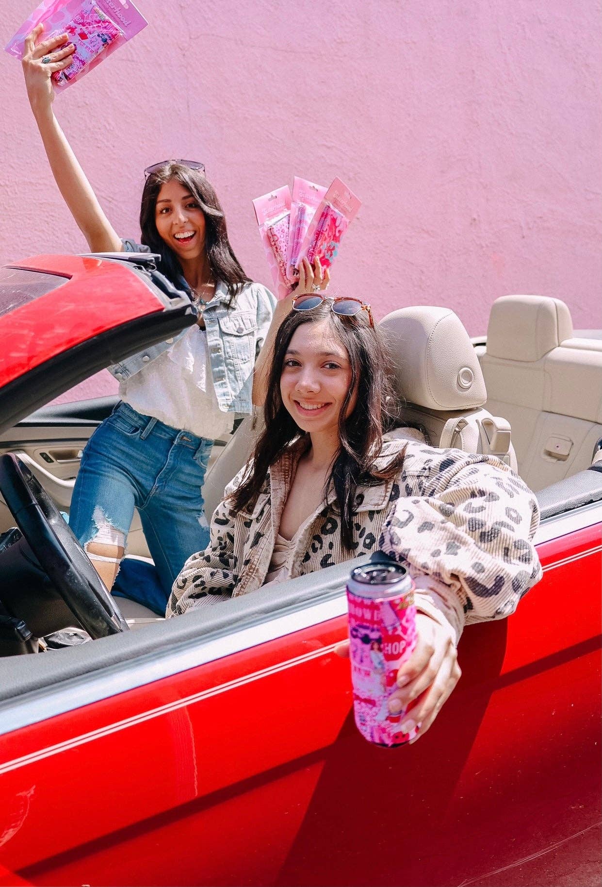 Pink Leopard Tall Coozie