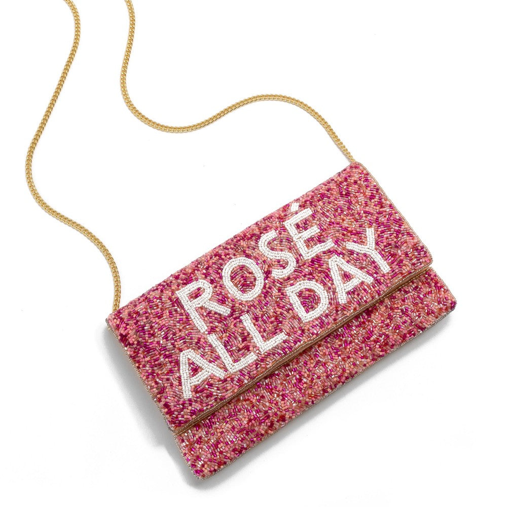 Seed Bead Rosé All Day Cross Body Bag