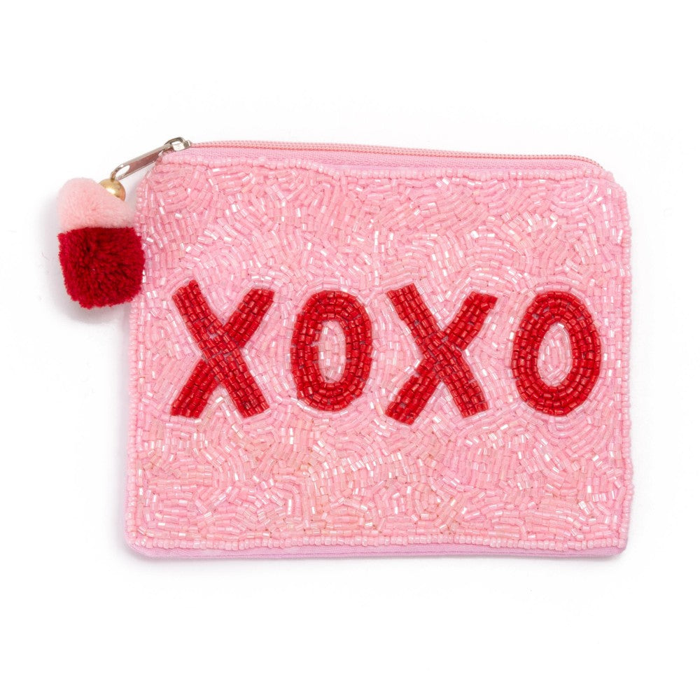 XOXO Beaded Pouch