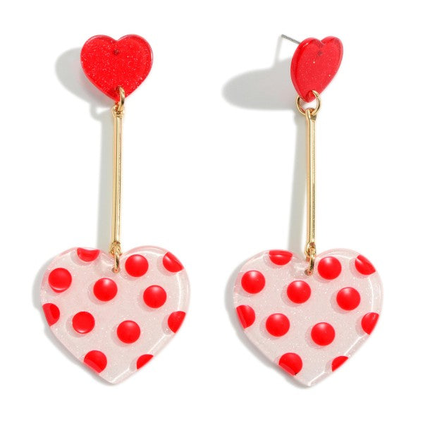 Resin Glitter Heart Drop Earring