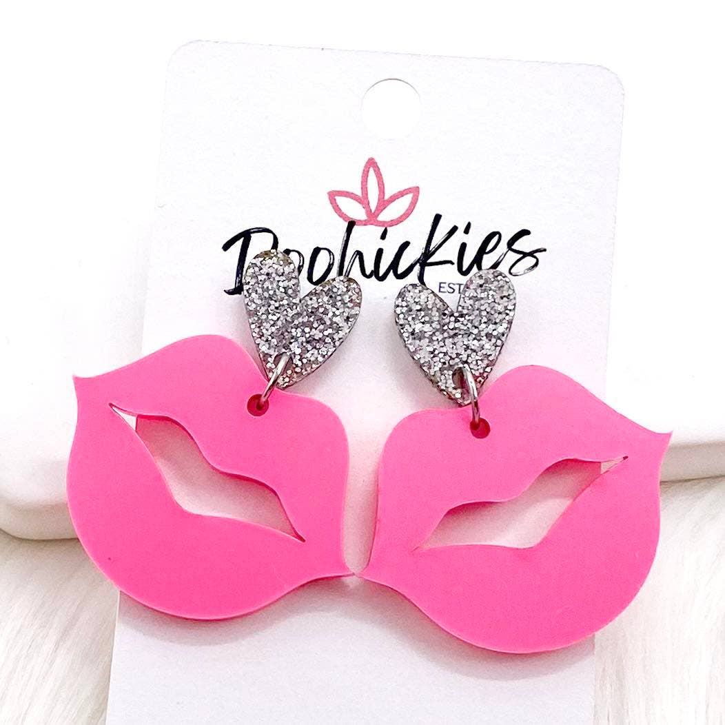 Lil' Smooch Acrylic Dangle Earrings