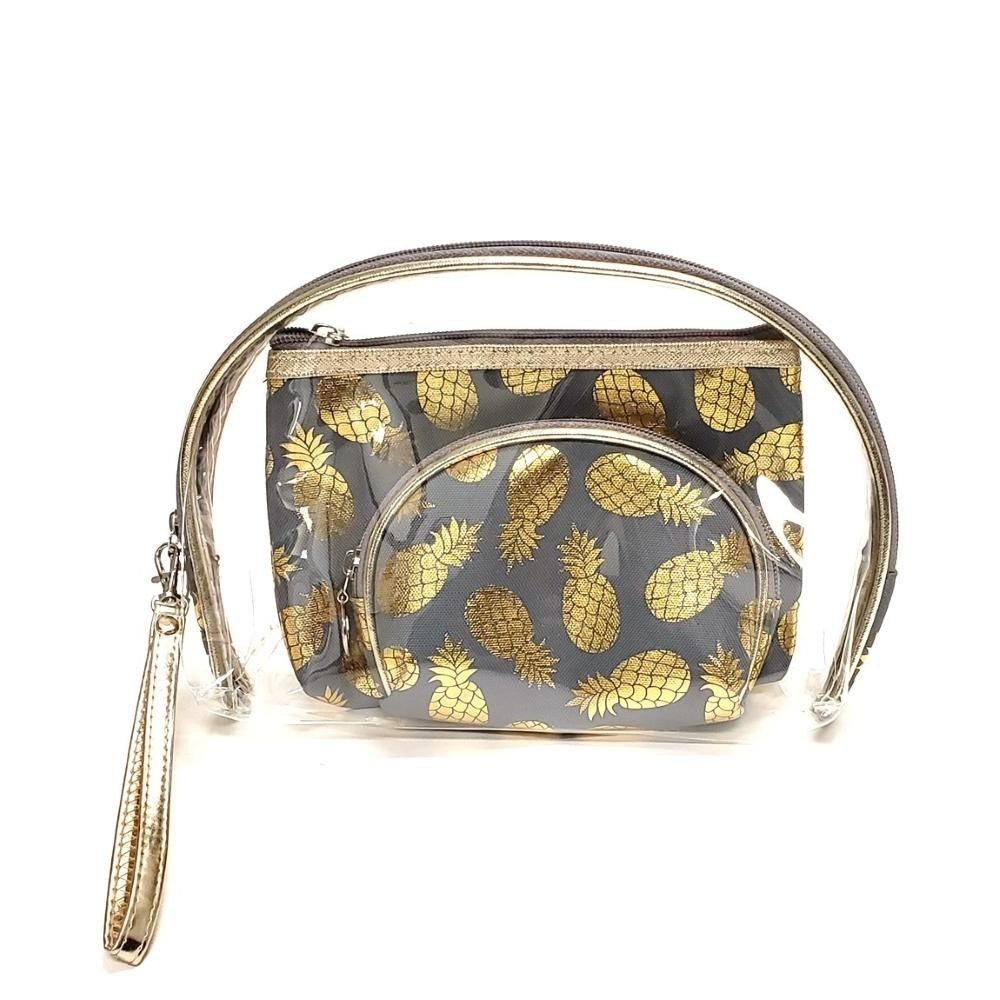 3 Piece Pineapple Clear Travel Set