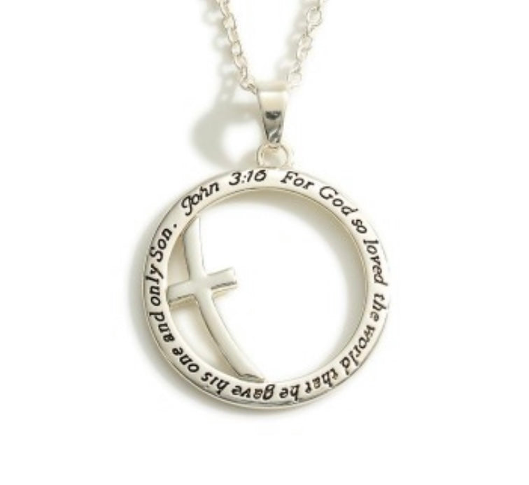 Necklace Engraved with Verse John 3:16 Gold