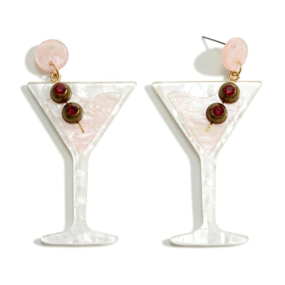 Acetate Martini Glass Earrings