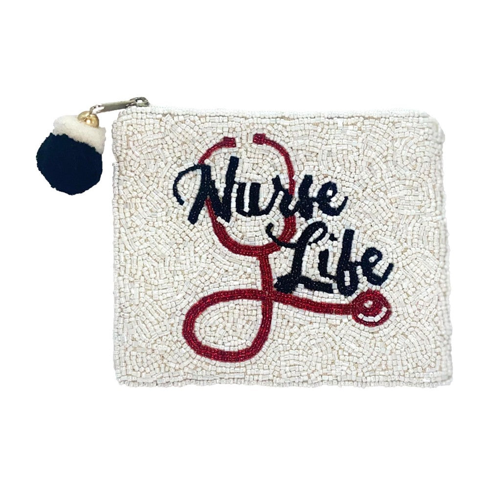 Nurse Life Beaded Pouch