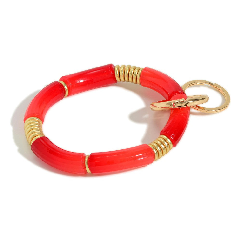 Acrylic Tube Keychain Red
