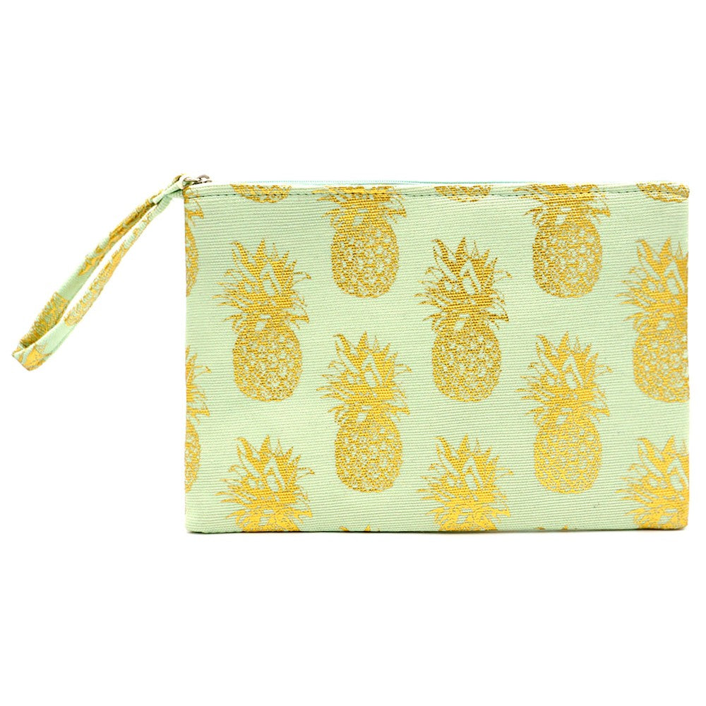 Metallic Mint Pineapple Wristlet