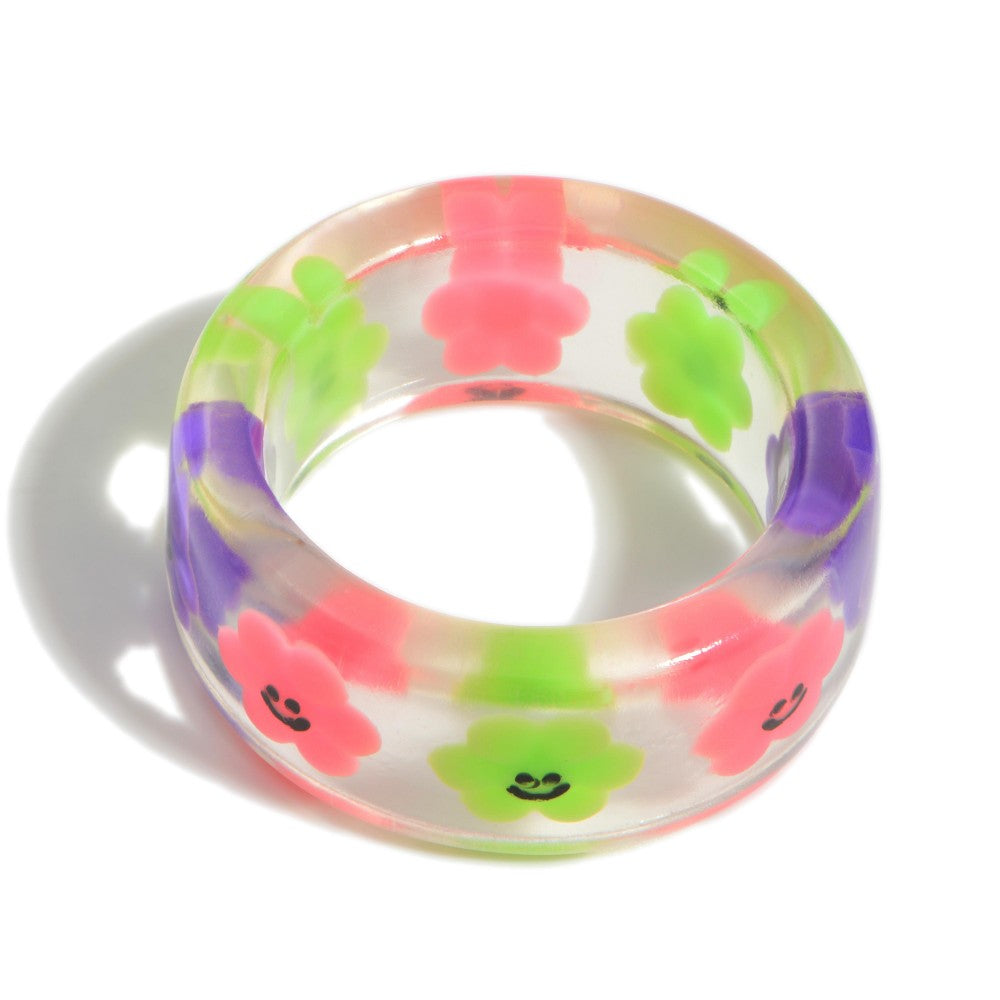 Smiley Face Resin Ring