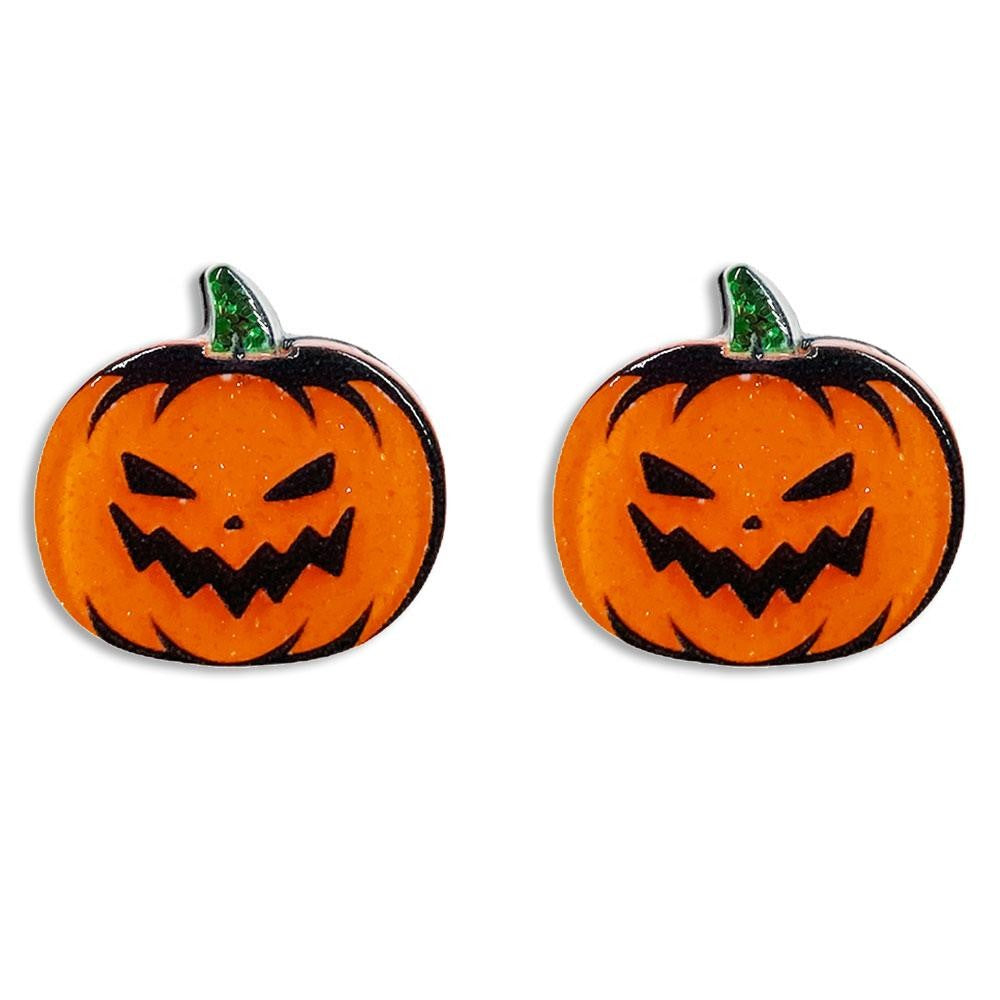 Jack-O-Lantern Stud Earrings