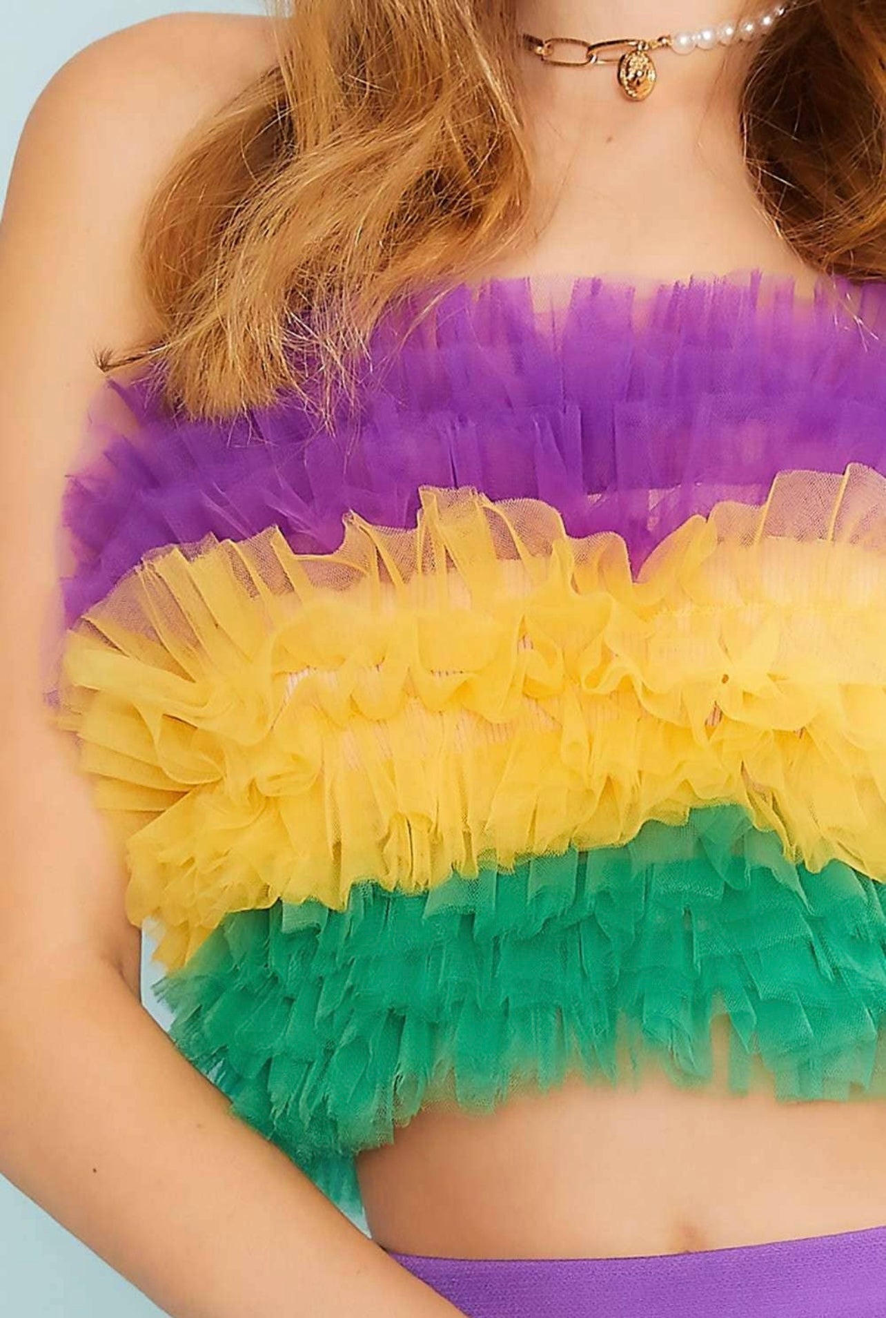 Mardi Gras Mesh Tube Top