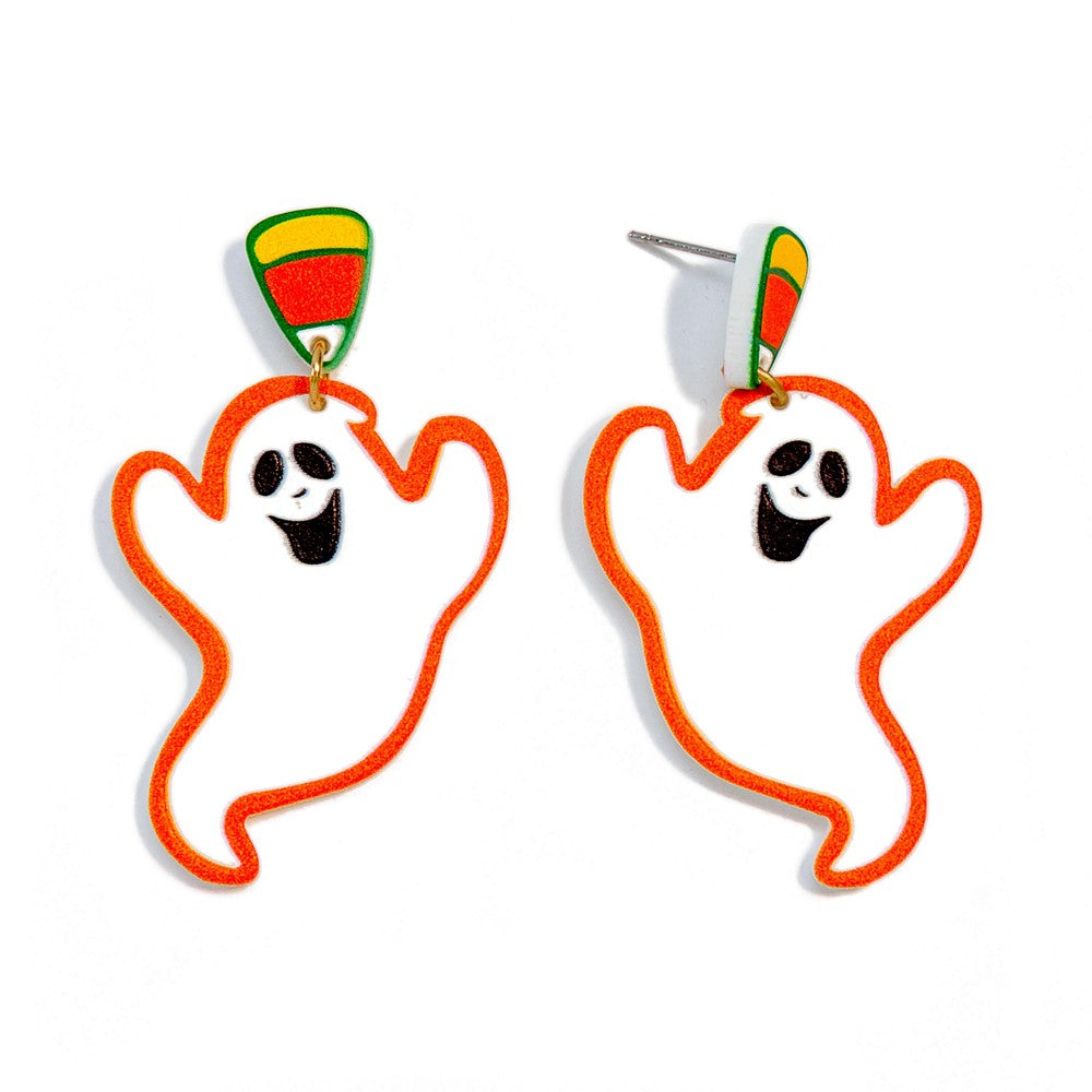 Candy Corn Ghost Earrings