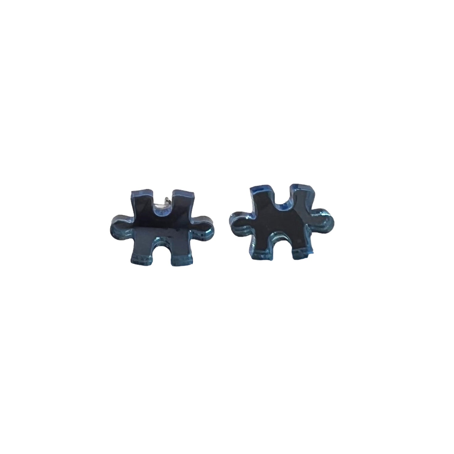 Mirror Autism Awareness Puzzle Stud Earrings