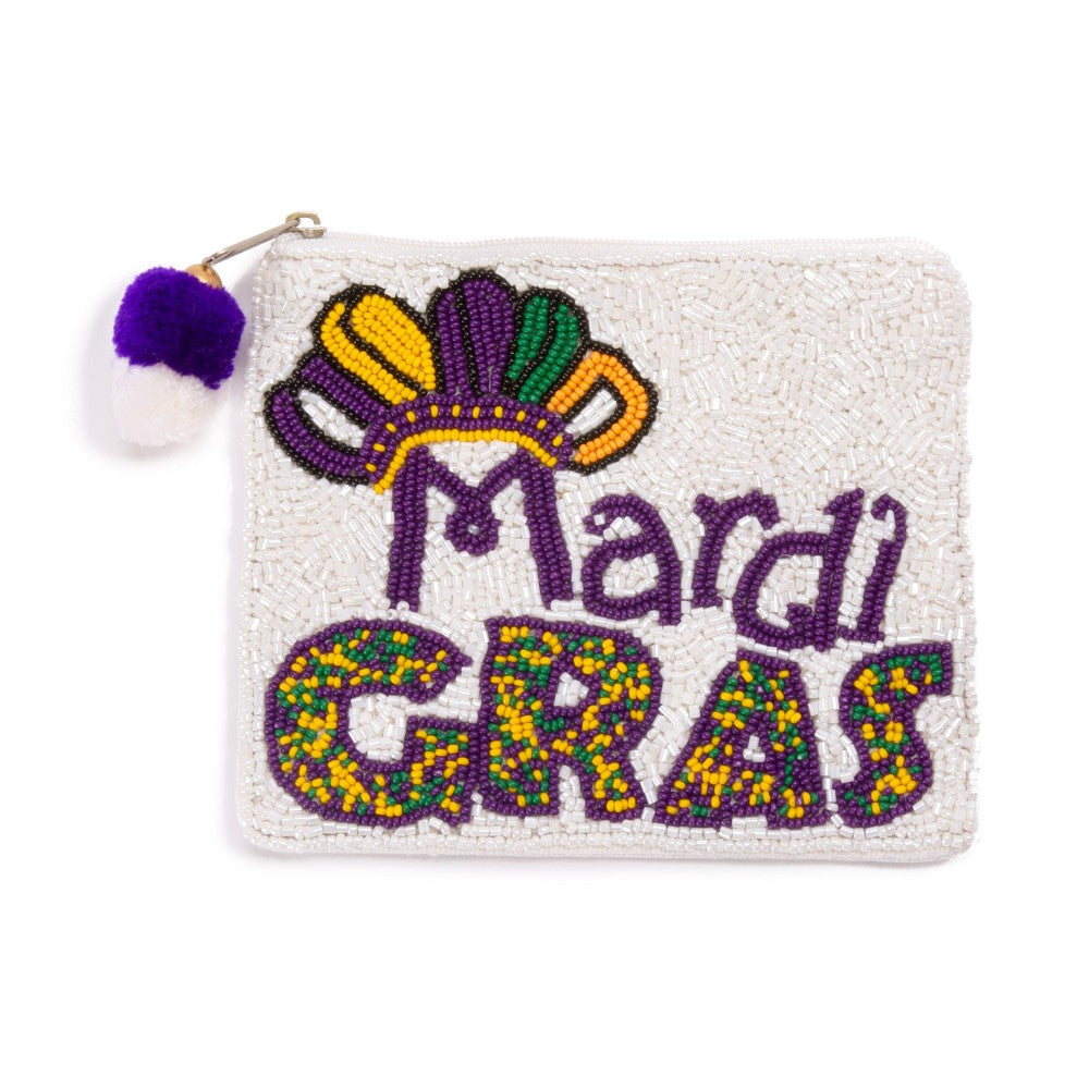Mardi Gras Beaded Pouch