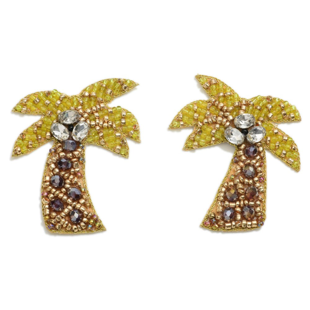 Beaded Palm Tree Earrings