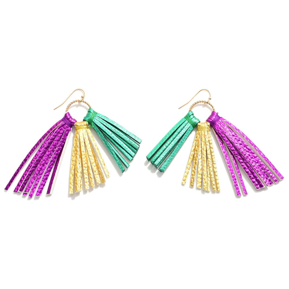 Mardi Gras Tassel Earrings