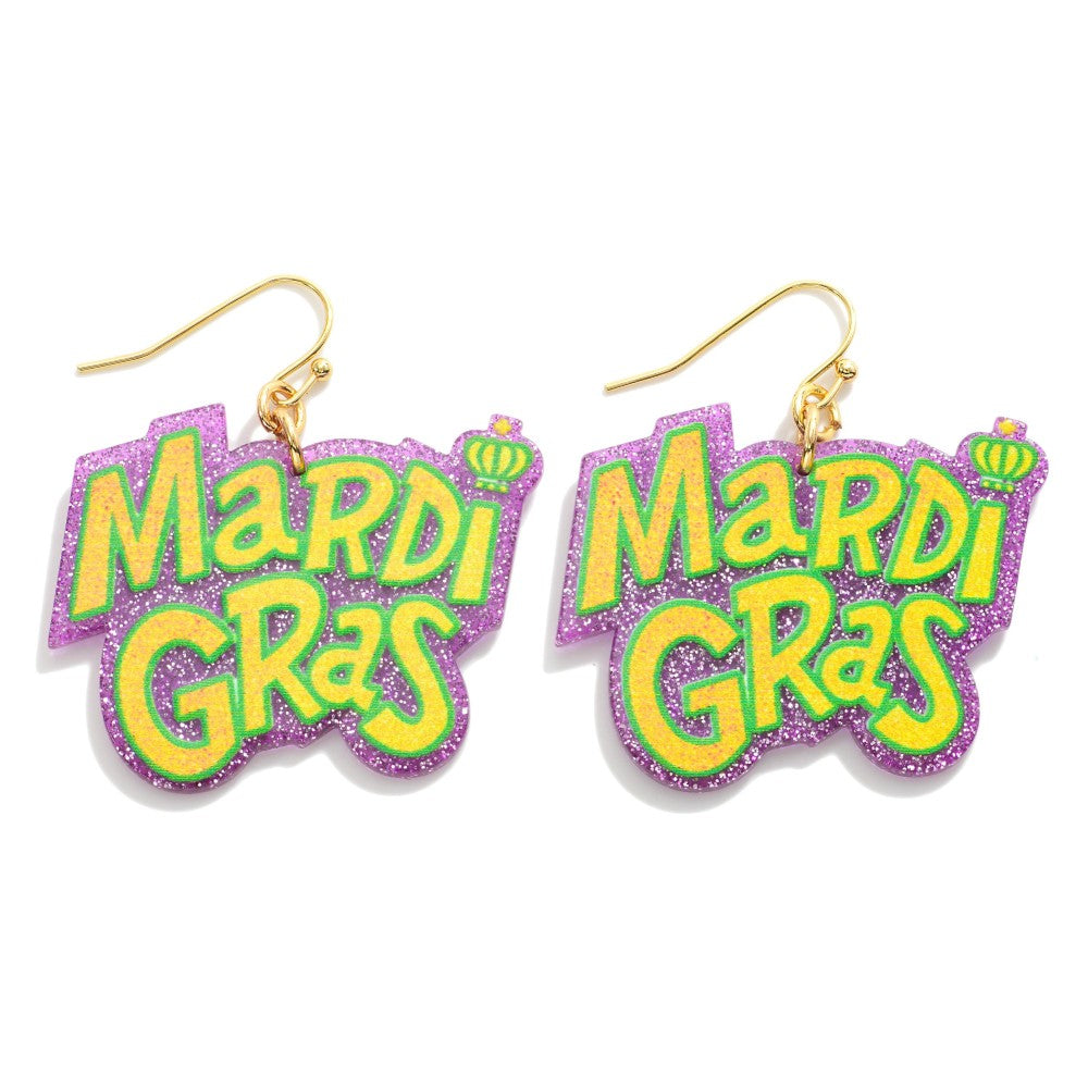 Mardi Gras Drop Earrings
