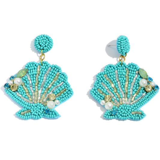 Beaded Seashell Earrings