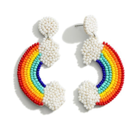 Beaded Rainbow Earrings