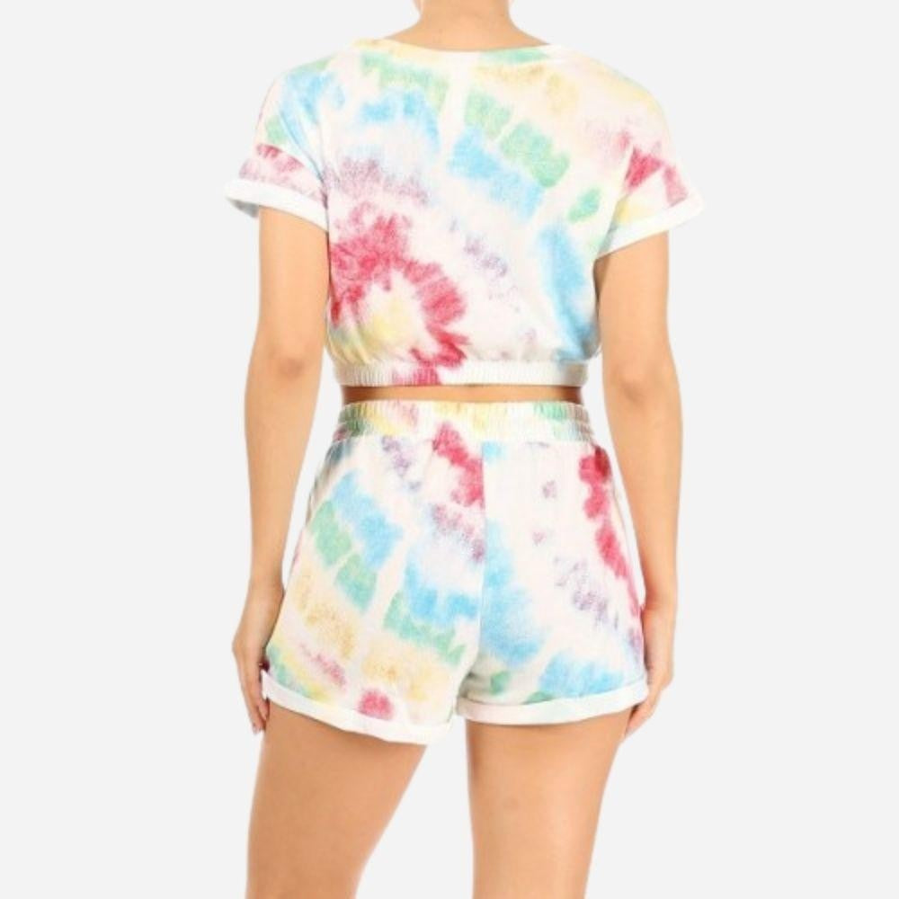 Tie-Dye Shorts & Crop Top Set