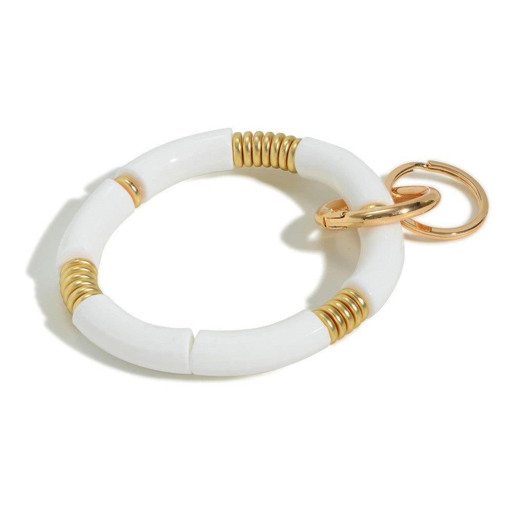 Acrylic Tube Keychain White