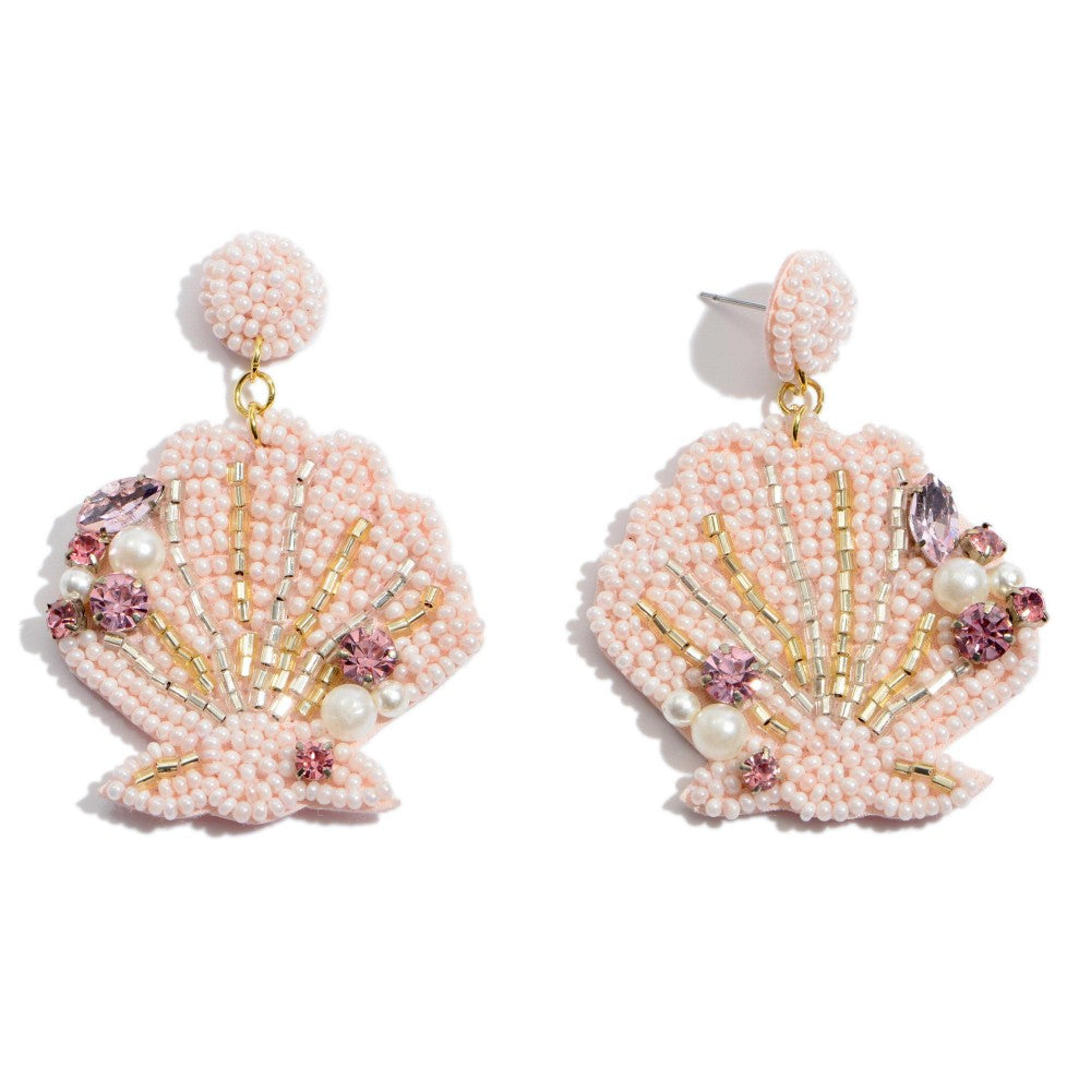 Beaded Seashell Earrings
