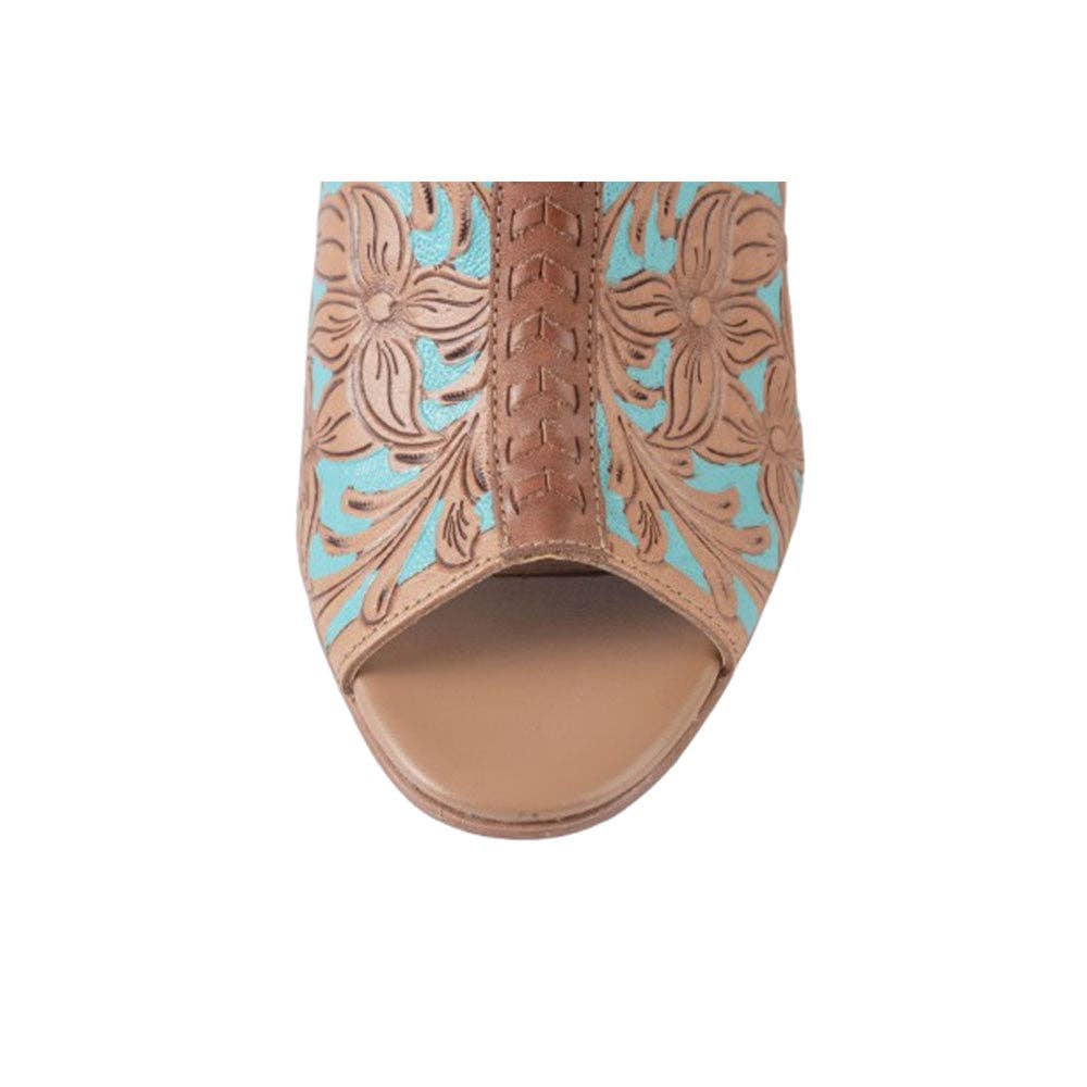 Turquoise Tooled Western Heels