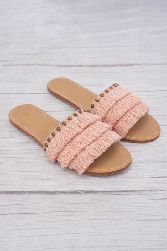 Margarita Tassel Slides - Pink
