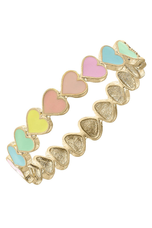 Enamel Heart Hinge Bangle