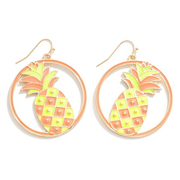 Enamel Pineapple Earrings